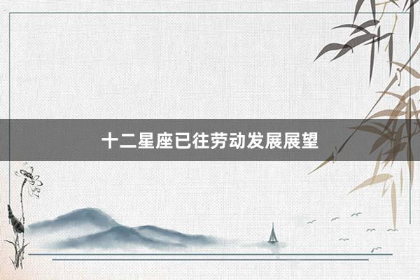 十二星座已往劳动发展展望
